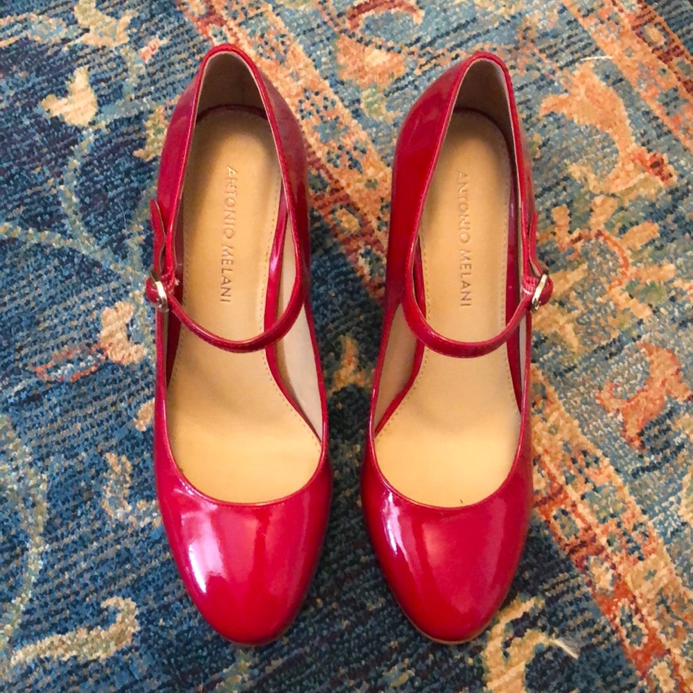 Red Mary Jane heels